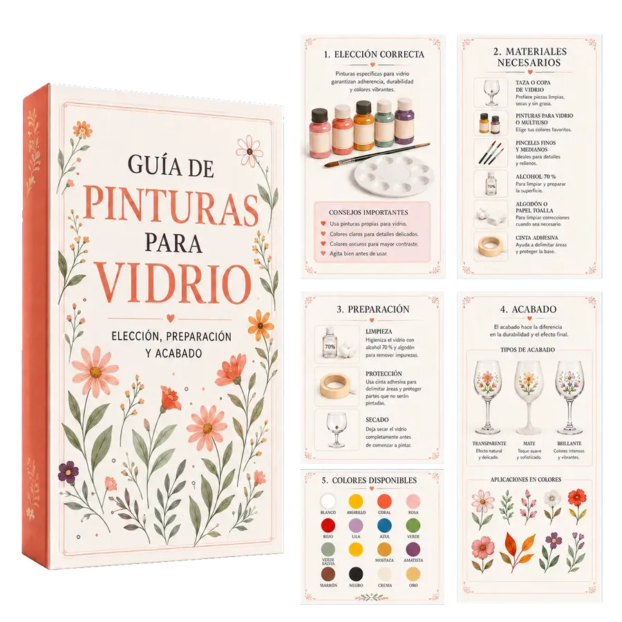 Mockup de la Guía de Pinturas para Vidrio