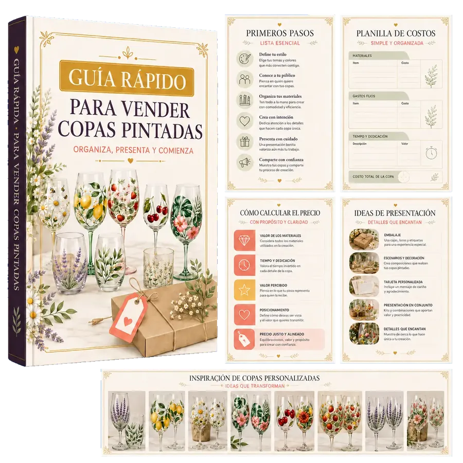 Mockup de la Guía Rápida para Vender Copas Pintadas
